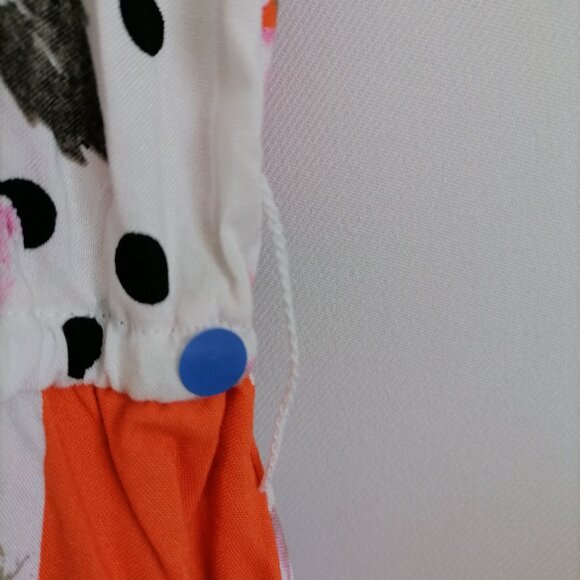 Cato Womens Multicolor Polka Dot Patchwork Print Cold Shoulder Dress Size Medium - Picture 4 of 6